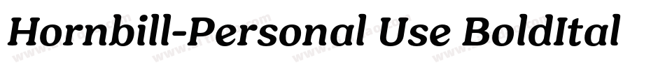 Hornbill-Personal Use BoldItalic字体转换